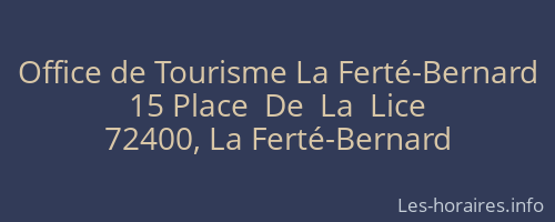 Office de Tourisme La Ferté-Bernard