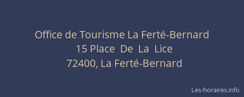 Office de Tourisme La Ferté-Bernard