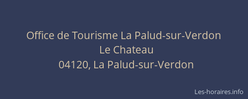 Office de Tourisme La Palud-sur-Verdon