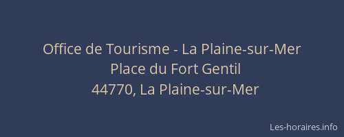 Office de Tourisme - La Plaine-sur-Mer