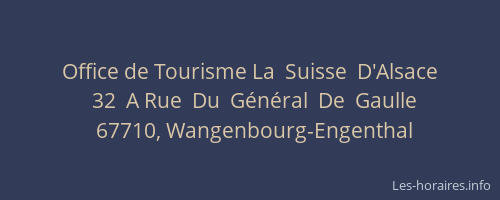 Office de Tourisme La  Suisse  D'Alsace
