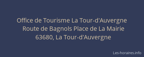Office de Tourisme La Tour-d'Auvergne