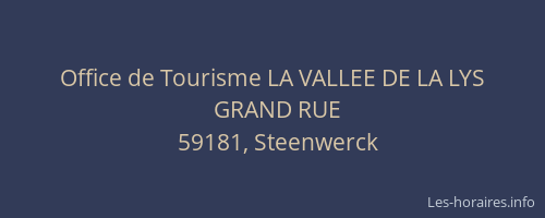 Office de Tourisme LA VALLEE DE LA LYS