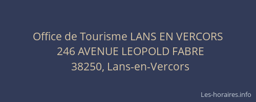 Office de Tourisme LANS EN VERCORS