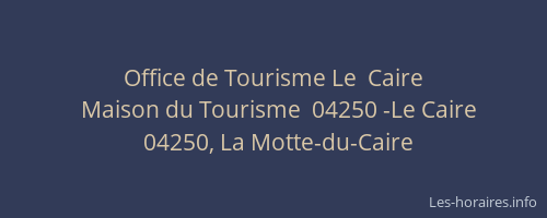 Office de Tourisme Le  Caire