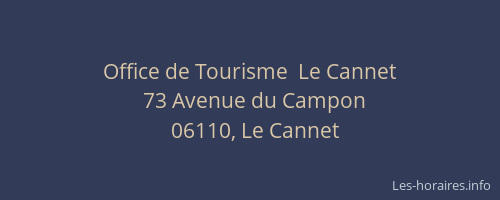 Office de Tourisme  Le Cannet