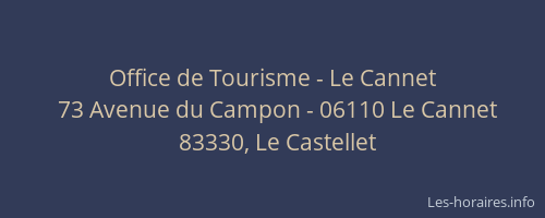 Office de Tourisme - Le Cannet