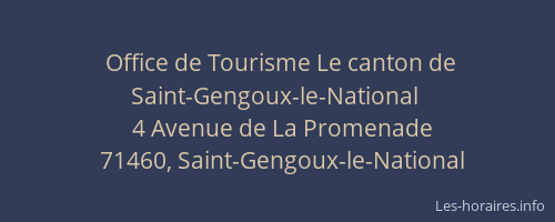 Office de Tourisme Le canton de Saint-Gengoux-le-National