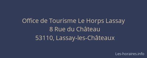 Office de Tourisme Le Horps Lassay