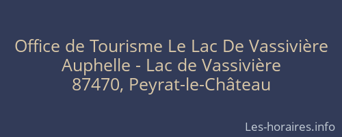 Office de Tourisme Le Lac De Vassivière