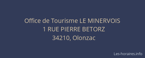 Office de Tourisme LE MINERVOIS