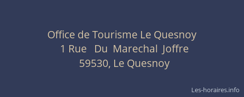 Office de Tourisme Le Quesnoy