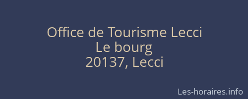 Office de Tourisme Lecci