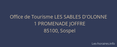 Office de Tourisme LES SABLES D'OLONNE