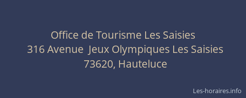 Office de Tourisme Les Saisies