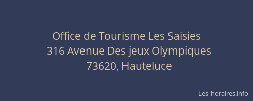 Office de Tourisme Les Saisies
