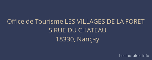 Office de Tourisme LES VILLAGES DE LA FORET