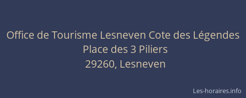 Office de Tourisme Lesneven Cote des L&eacute;gendes