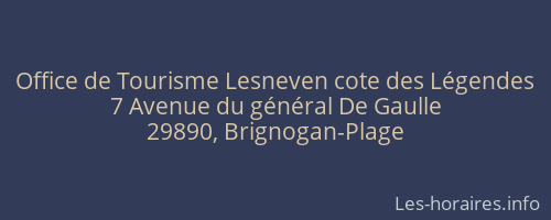 Office de Tourisme Lesneven cote des Légendes