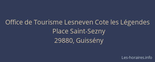 Office de Tourisme Lesneven Cote les L&eacute;gendes