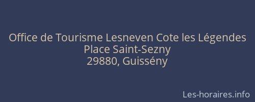 Office de Tourisme Lesneven Cote les Légendes