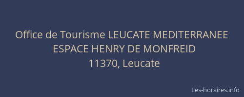 Office de Tourisme LEUCATE MEDITERRANEE