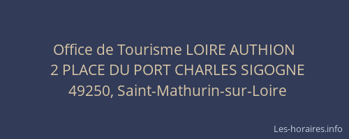 Office de Tourisme LOIRE AUTHION
