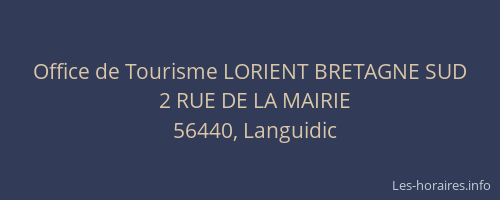 Office de Tourisme LORIENT BRETAGNE SUD