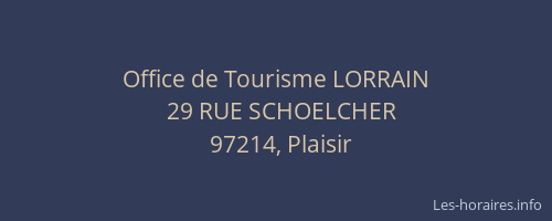 Office de Tourisme LORRAIN