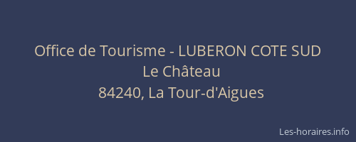 Office de Tourisme - LUBERON COTE SUD