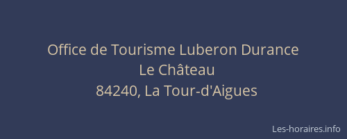Office de Tourisme Luberon Durance