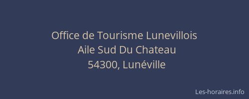 Office de Tourisme Lunevillois