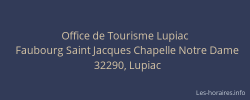 Office de Tourisme Lupiac
