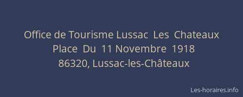 Office de Tourisme Lussac  Les  Chateaux