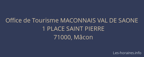 Office de Tourisme MACONNAIS VAL DE SAONE
