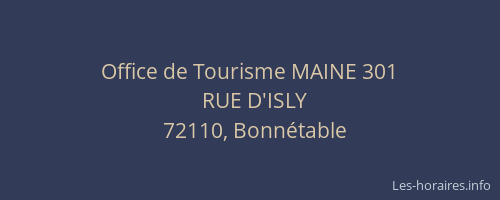 Office de Tourisme MAINE 301