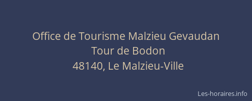 Office de Tourisme Malzieu Gevaudan