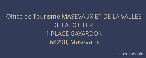 Office de Tourisme MASEVAUX ET DE LA VALLEE DE LA DOLLER