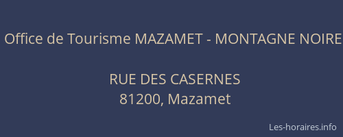 Office de Tourisme MAZAMET - MONTAGNE NOIRE