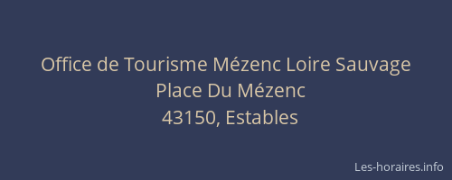 Office de Tourisme M&eacute;zenc Loire Sauvage