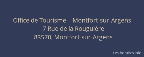 Office de Tourisme -  Montfort-sur-Argens