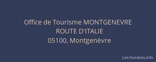 Office de Tourisme MONTGENEVRE