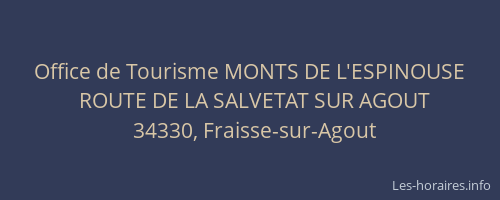 Office de Tourisme MONTS DE L'ESPINOUSE