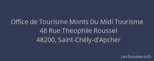 Office de Tourisme Monts Du Midi Tourisme