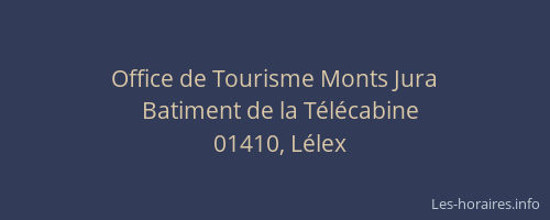Office de Tourisme Monts Jura