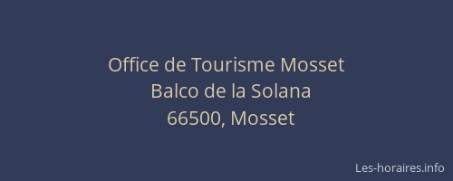 Office de Tourisme Mosset