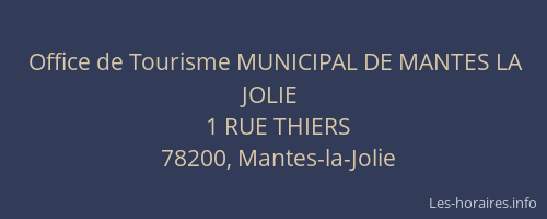 Office de Tourisme MUNICIPAL DE MANTES LA JOLIE