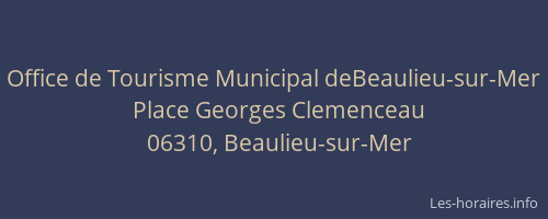 Office de Tourisme Municipal deBeaulieu-sur-Mer