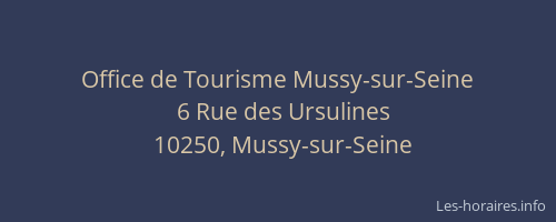 Office de Tourisme Mussy-sur-Seine