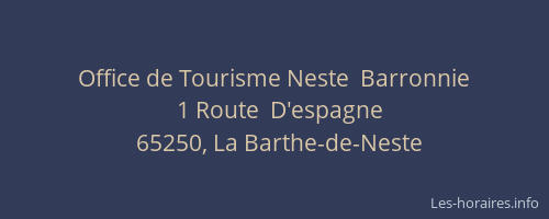 Office de Tourisme Neste  Barronnie